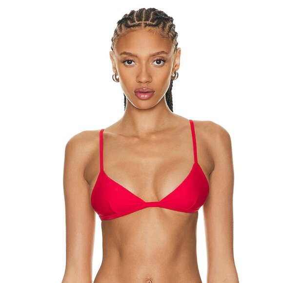 202. MATTEAU Petit Triangle Bikini Top Red Rosso $145 NWOT Eu 36 A/B - Picture 1 of 3